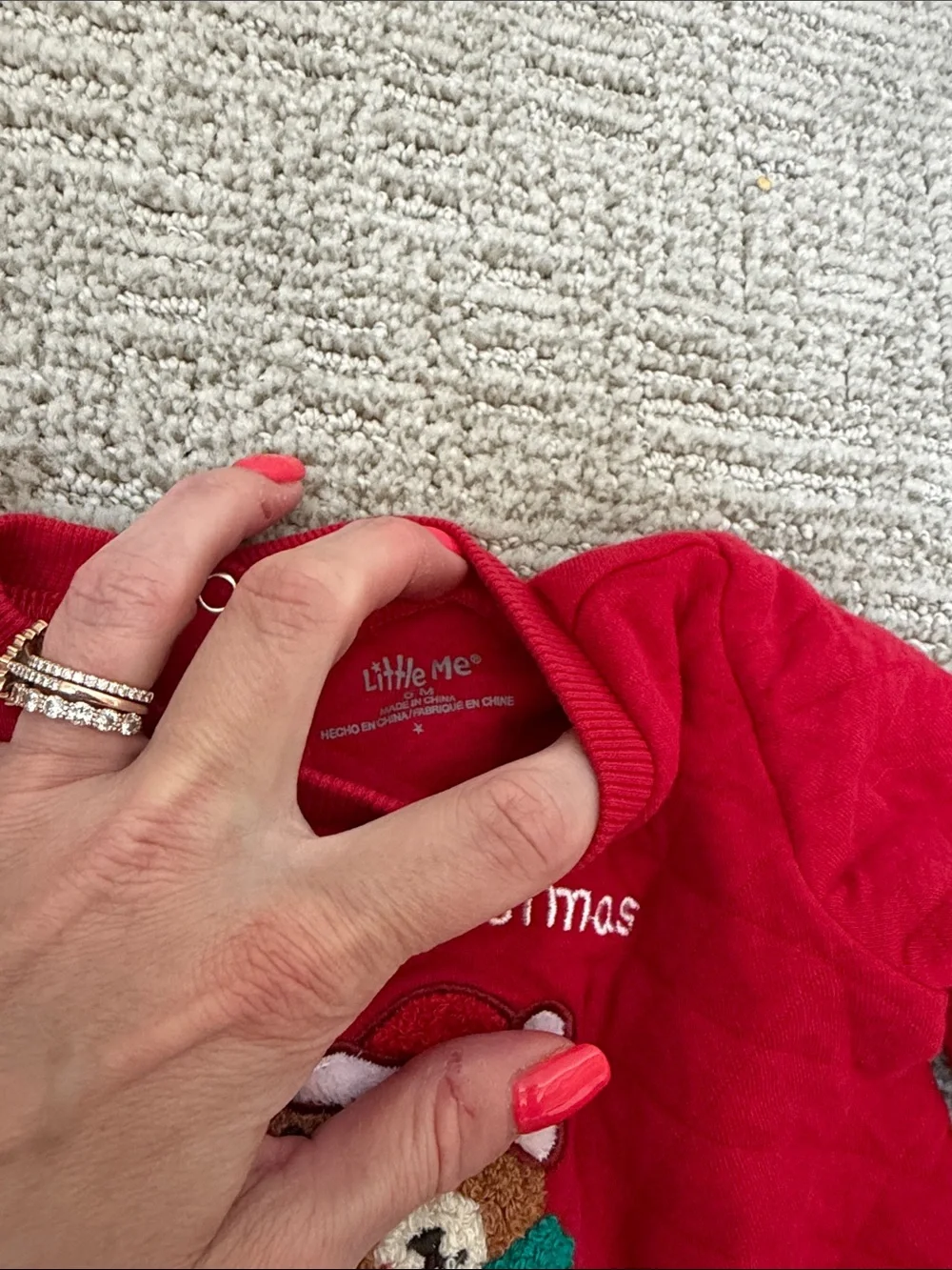 3-6 M Holiday Baby Sweatshirt Bundle - Red & Sage Christmas Set